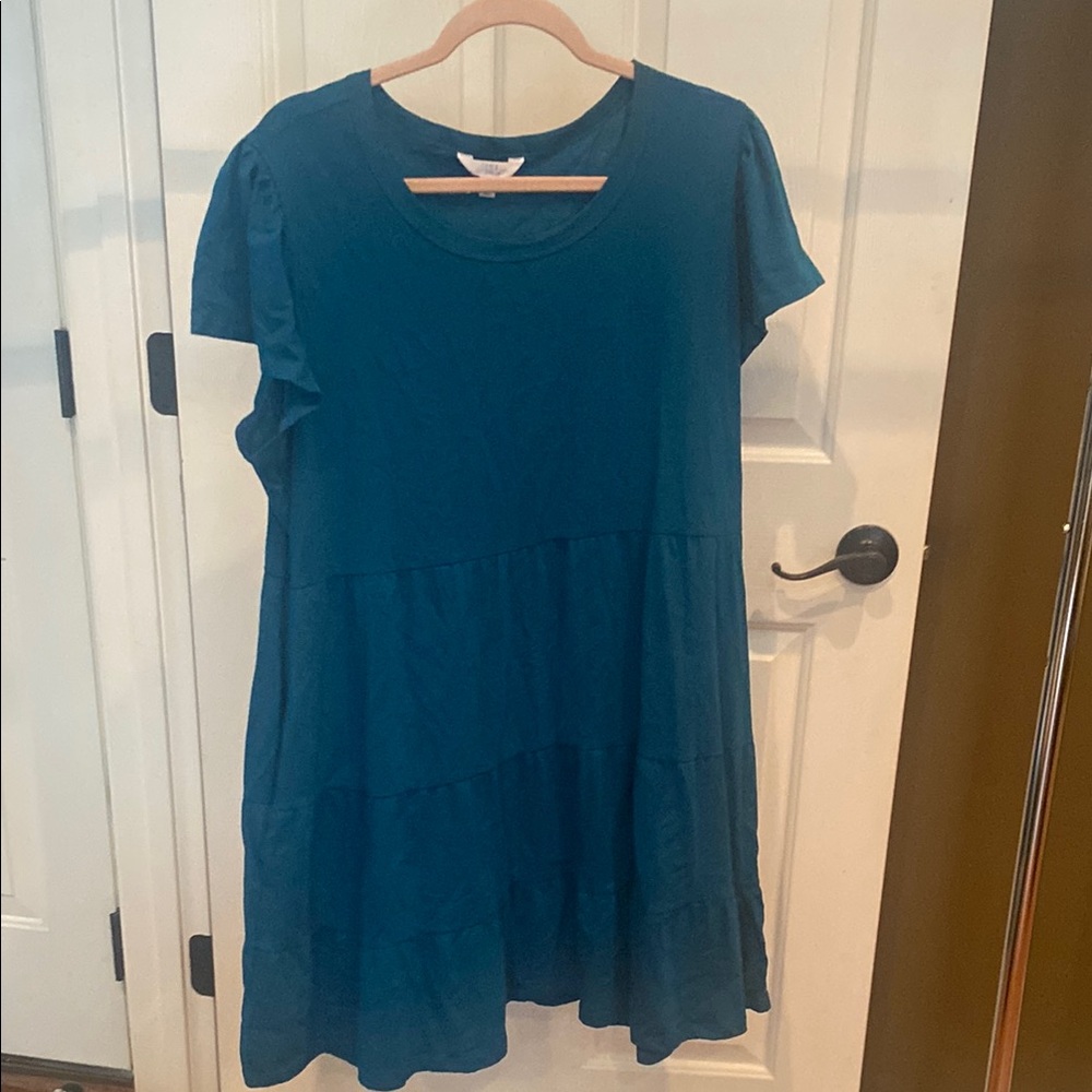 Time and Tru Teal Tiered Dress